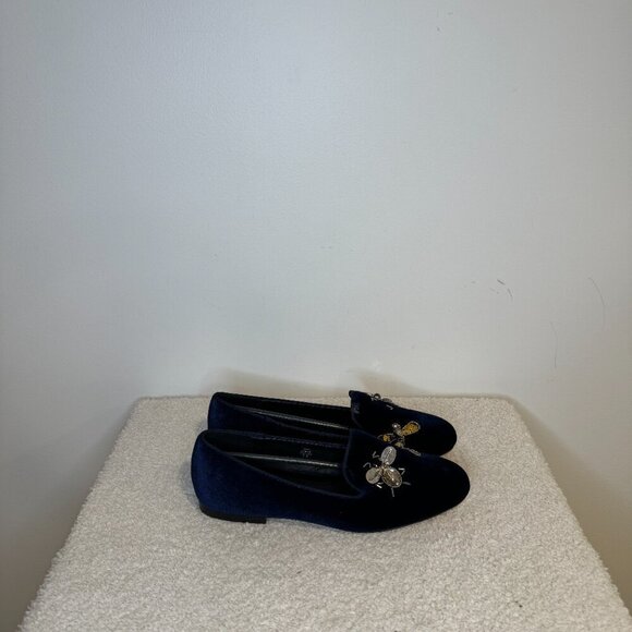 Vintage Havana | Sue Velvet Flats | Blue - Picture 2 of 8